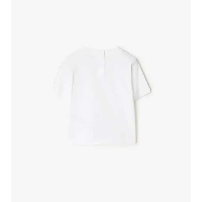 Check Trim Cotton T-Shirt