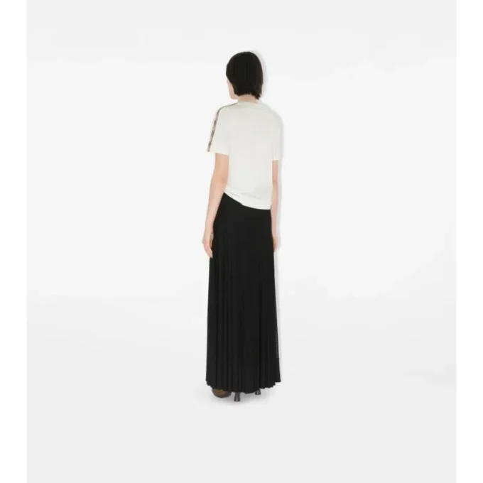 Check Trim Cotton T-Shirt