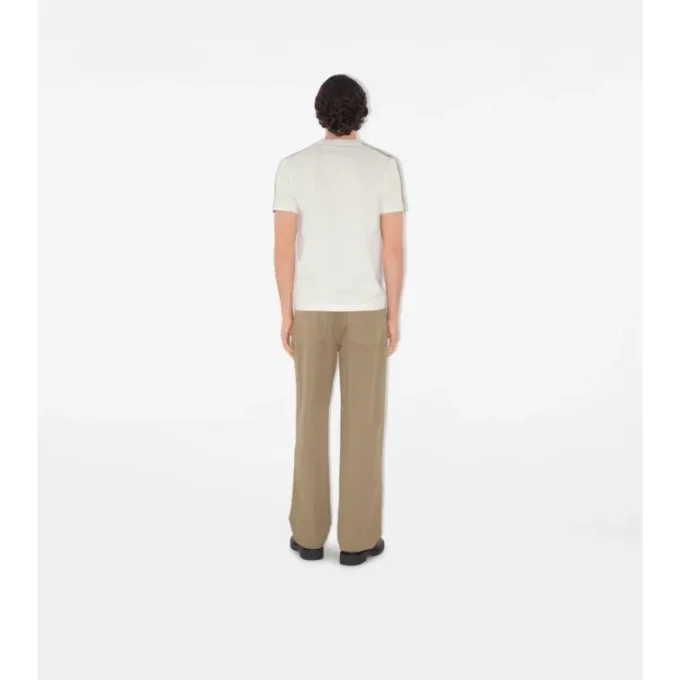 Check Trim Cotton T-Shirt