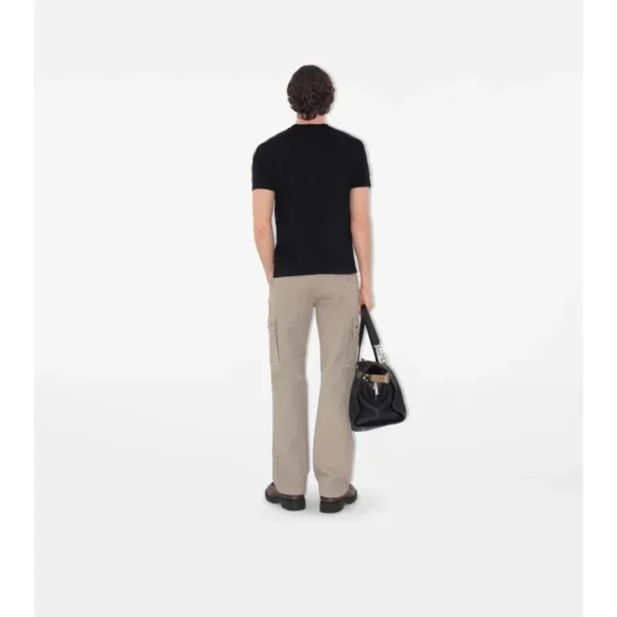 Check Trim Cotton T-Shirt