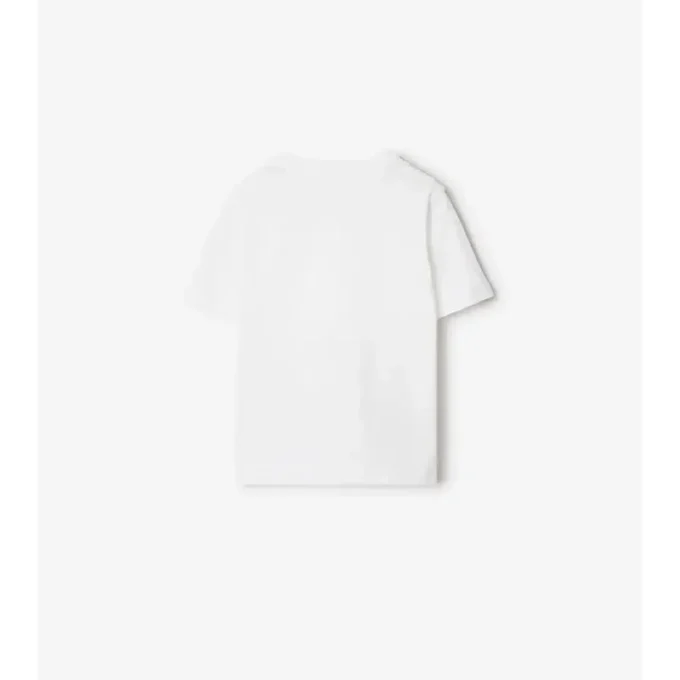 Check Trim Cotton T-Shirt