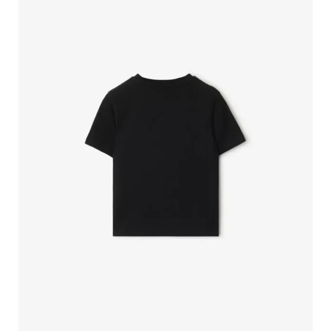 Check Trim Cotton T-Shirt