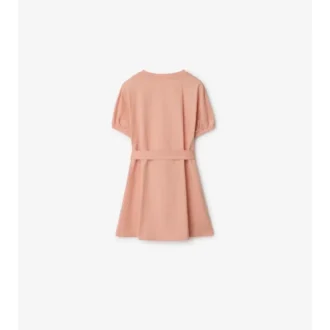 Check Trim Cotton T-Shirt Dress