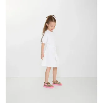 Check Trim Cotton T-Shirt Dress