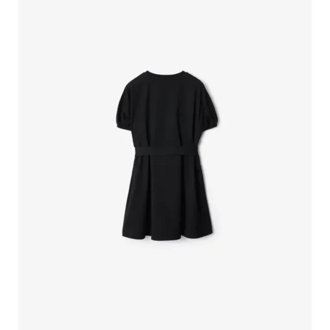 Check Trim Cotton T-Shirt Dress