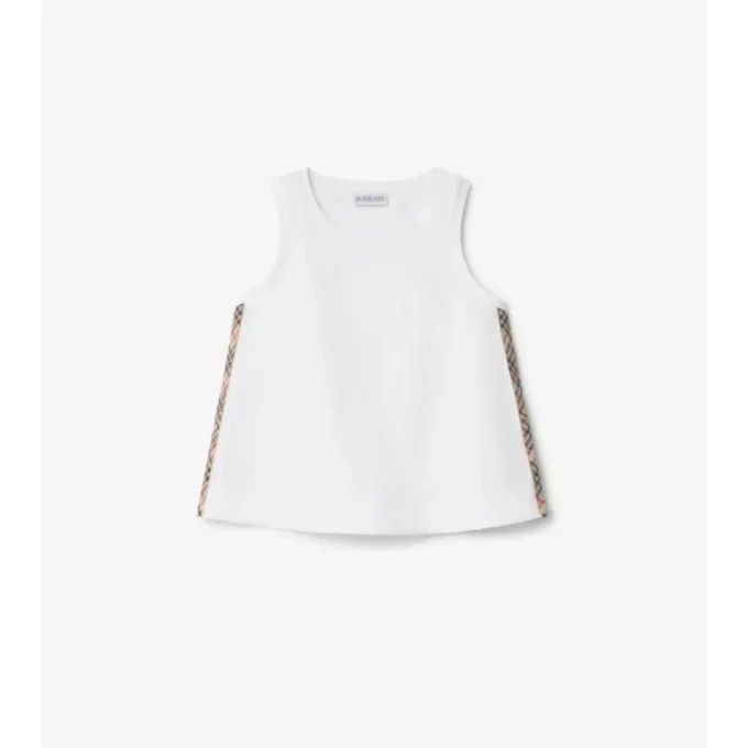 Check Trim Cotton Top