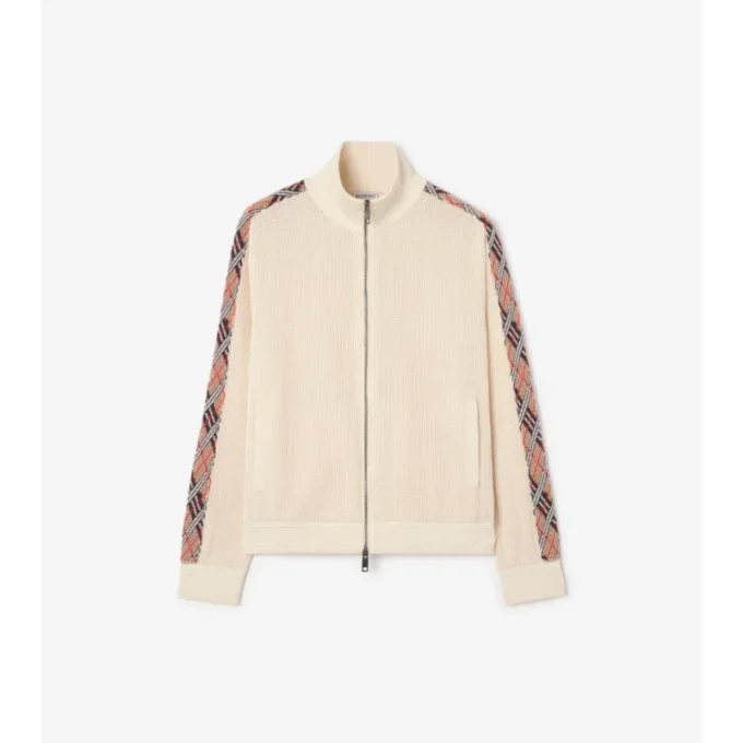 Check Trim Cotton Track Jacket