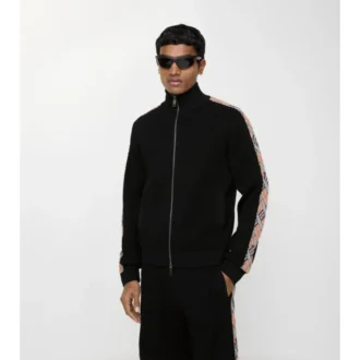 Check Trim Cotton Track Jacket