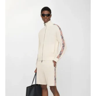 Check Trim Cotton Track Jacket