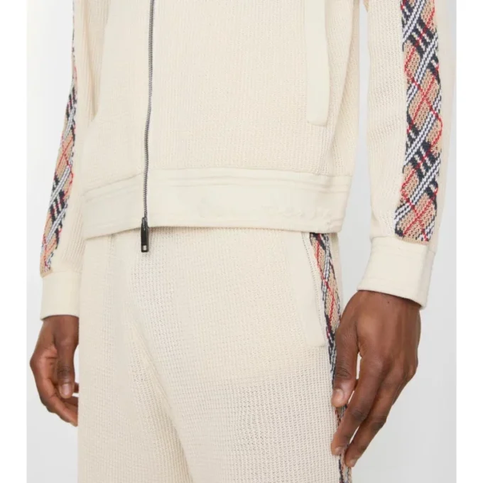 Check Trim Cotton Track Jacket