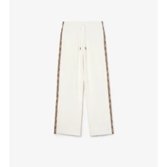 Check Trim Cotton Track Pants