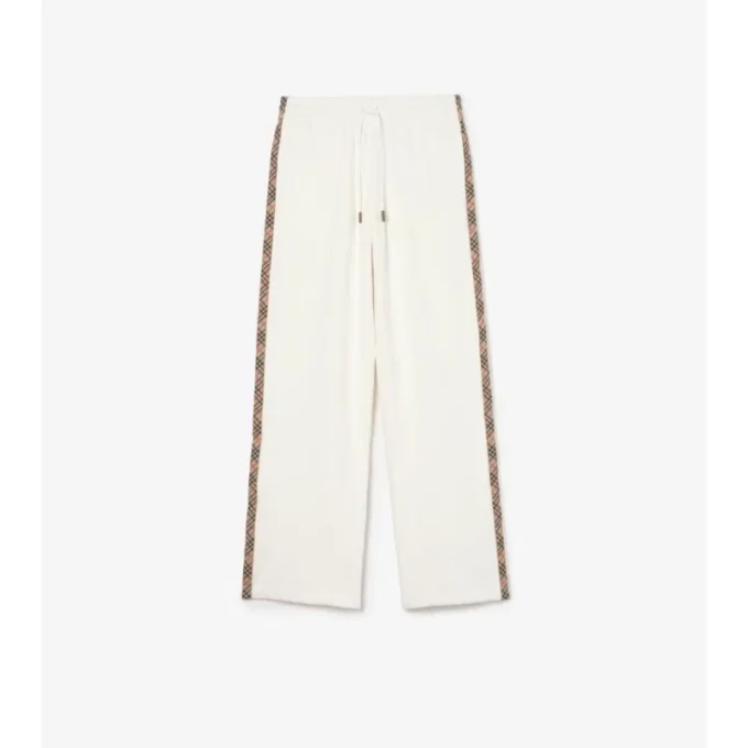 Check Trim Cotton Track Pants