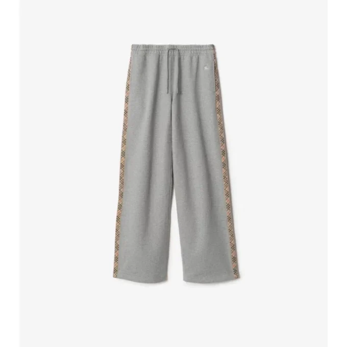 Check Trim Cotton Track Pants