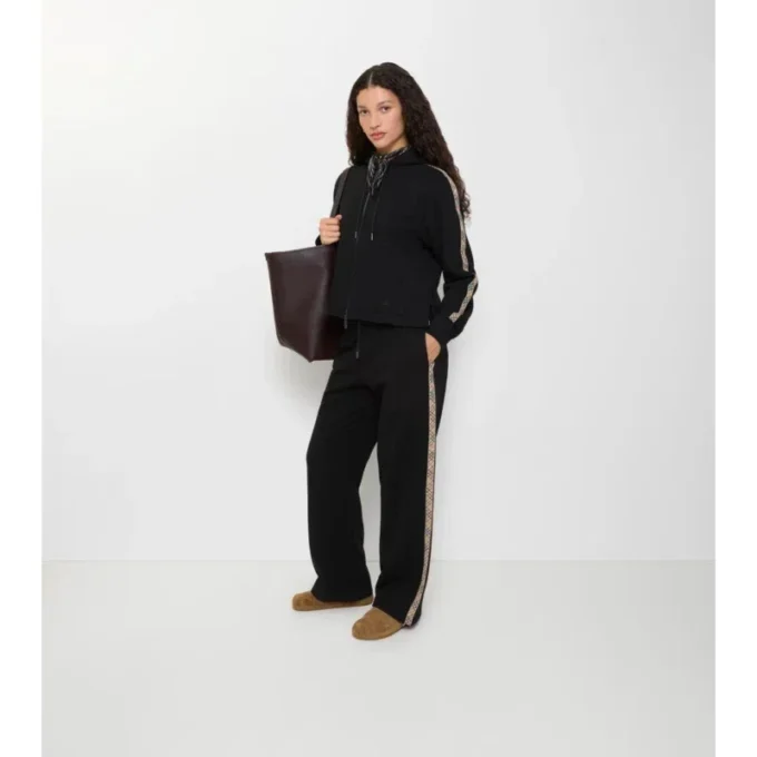 Check Trim Cotton Track Pants