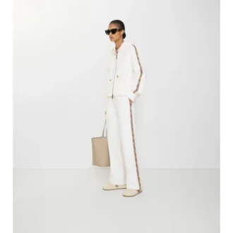 Check Trim Cotton Track Pants