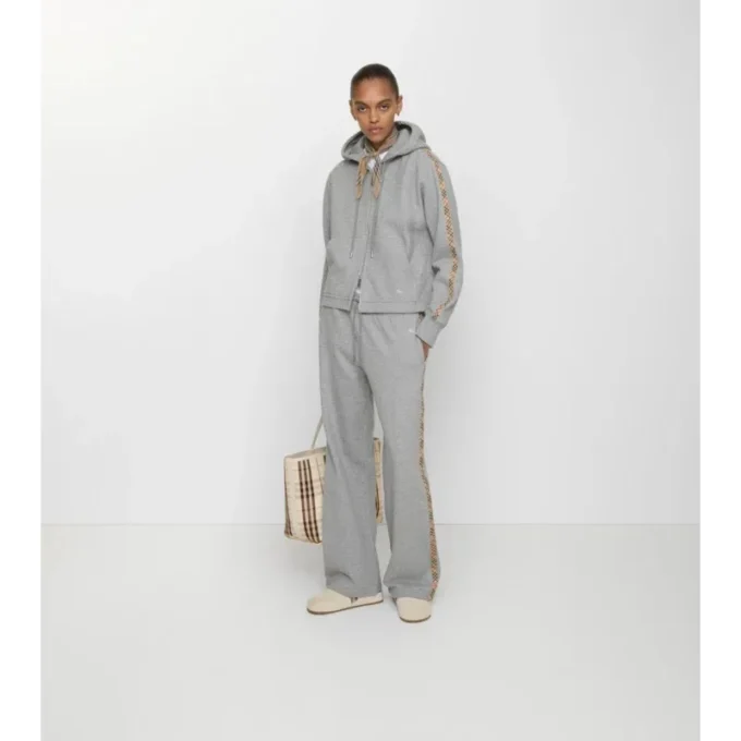 Check Trim Cotton Track Pants