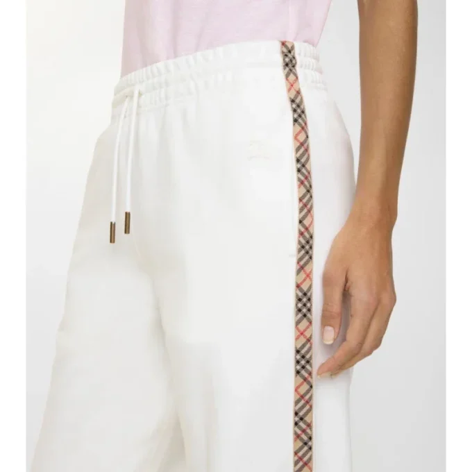 Check Trim Cotton Track Pants