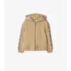 Check Trim Cotton Zip Hoodie