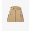 Check Trim Cotton Zip Hoodie