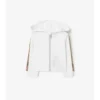 Check Trim Cotton Zip Hoodie