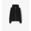 Check Trim Cotton Zip Hoodie