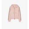 Check Trim Cotton Zip Hoodie