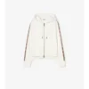Check Trim Cotton Zip Hoodie