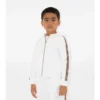 Check Trim Cotton Zip Hoodie