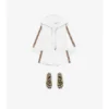 Check Trim Cotton Zip Hoodie