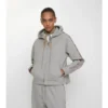 Check Trim Cotton Zip Hoodie