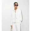 Check Trim Cotton Zip Hoodie