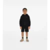 Check Trim Cotton Zip Hoodie