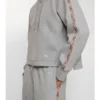 Check Trim Cotton Zip Hoodie