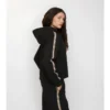 Check Trim Cotton Zip Hoodie