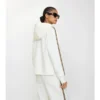 Check Trim Cotton Zip Hoodie