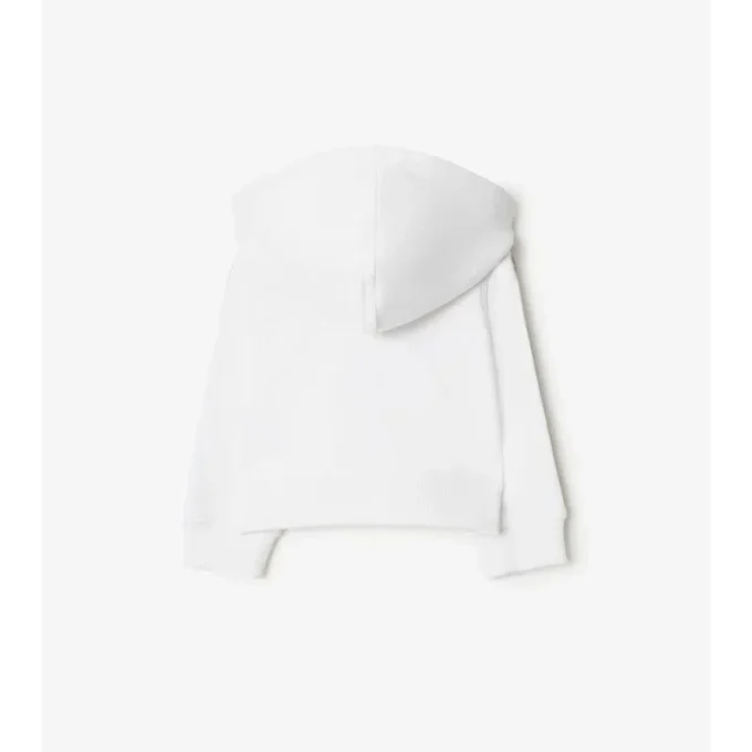 Check Trim Cotton Zip Hoodie
