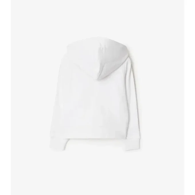 Check Trim Cotton Zip Hoodie