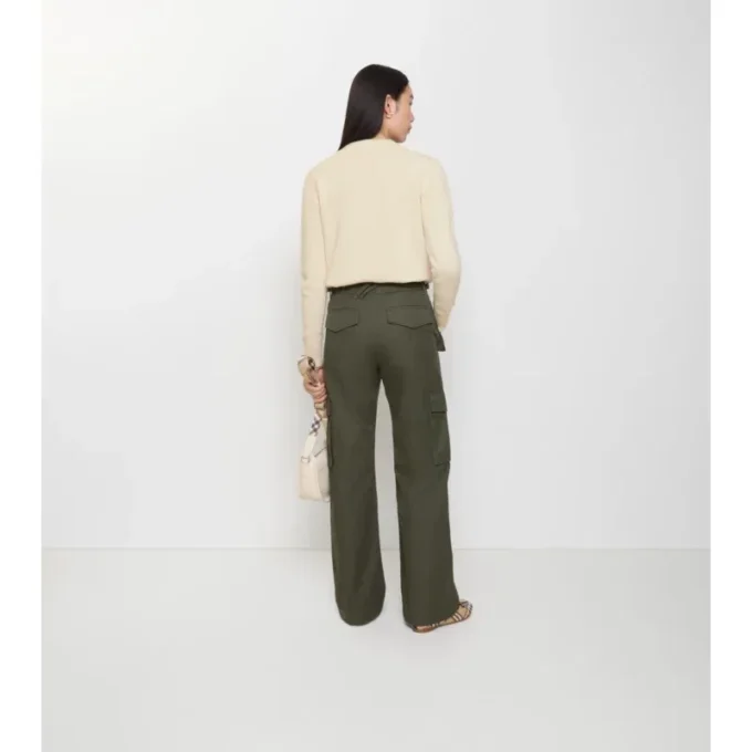 Check Trim Gabardine Cargo Trousers