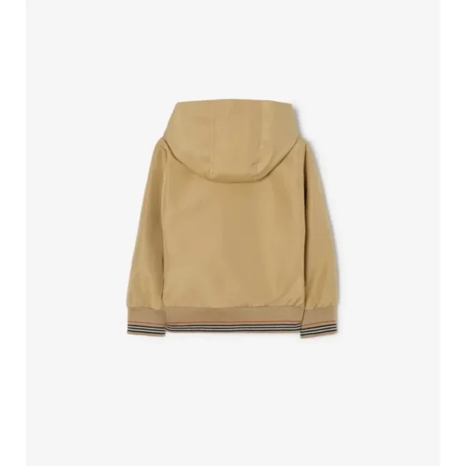 Check Trim Hooded Jacket