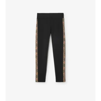 Check Trim Nylon Leggings