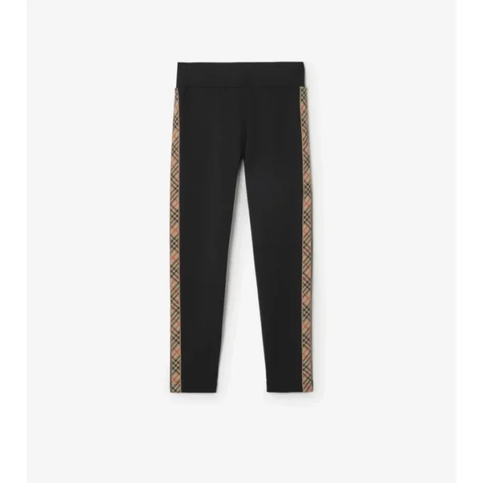 Check Trim Nylon Leggings
