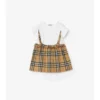 Check Trim Stretch Cotton Dress