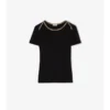 Check Trim Stretch Cotton T-Shirt