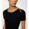 Check Trim Stretch Cotton T-Shirt