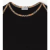 Check Trim Stretch Cotton T-Shirt