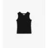 Check Trim Stretch Cotton Vest