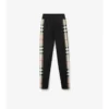 Check Trim Stretch Jersey Leggings