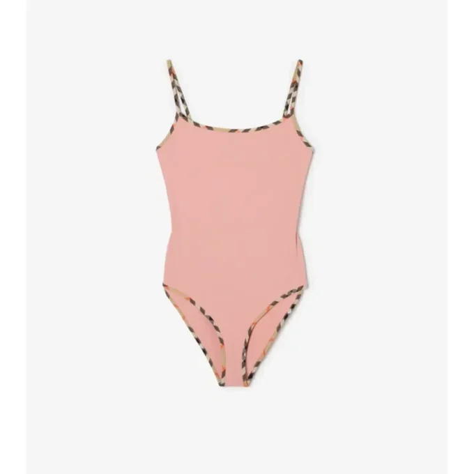 Check Trim Swimsuit