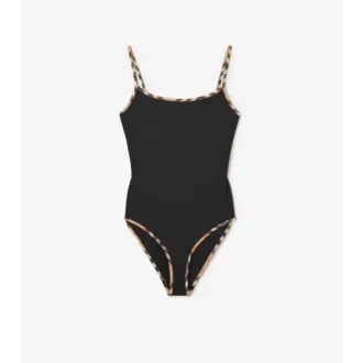 Check Trim Swimsuit