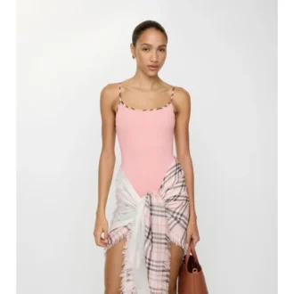 Check Trim Swimsuit
